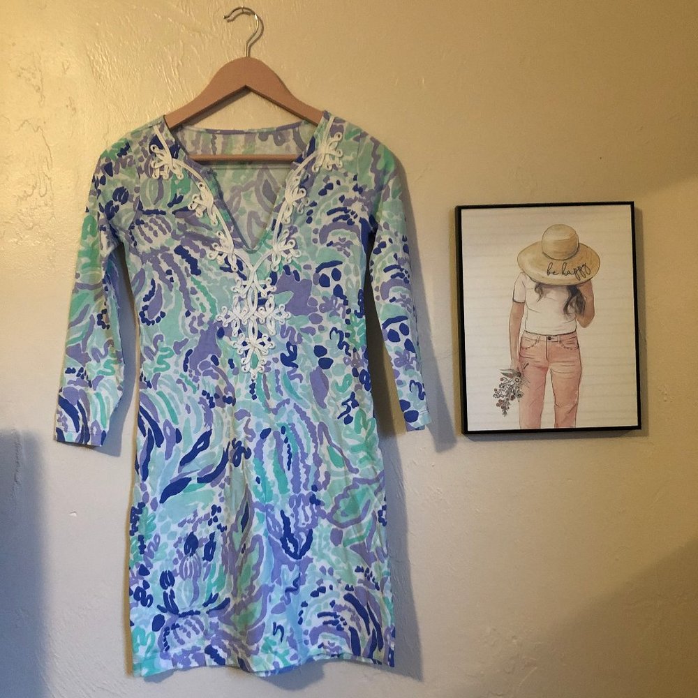 Lilly Pulitzer Marina Dress Lilac Nice Ink XXS